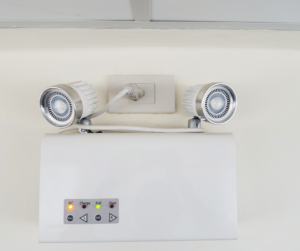 These lights as shown here are often part of emergency lighting systems.