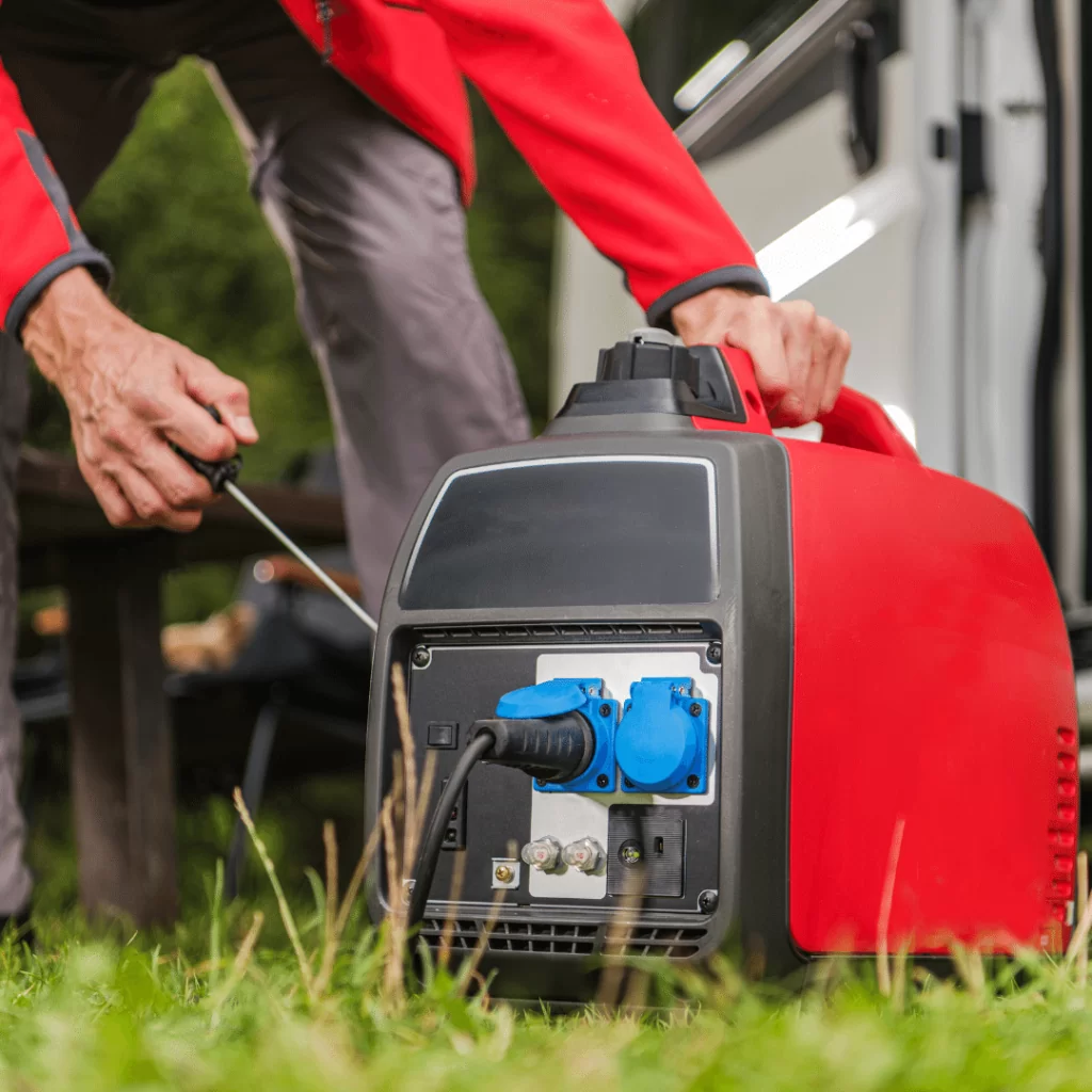 Example of an inverter generator, not the best generator for a home, but efficient and clean.