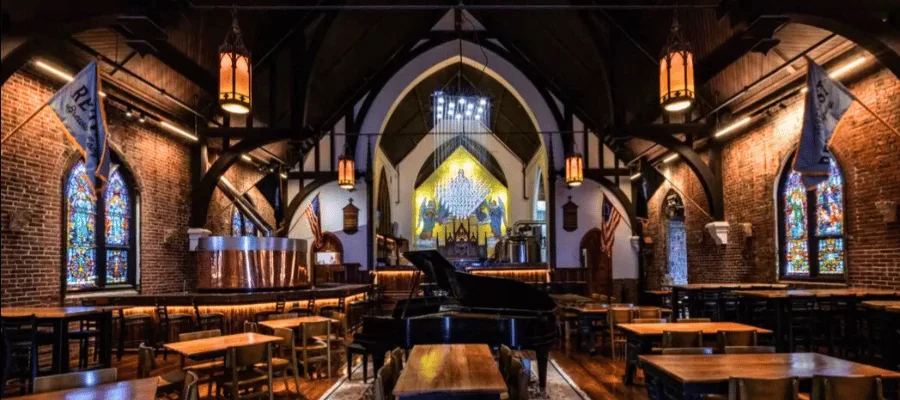 Image of The Great Revivalist Restaurant and Brewery in Clinton, Iowa. Point Electric provided design build services.